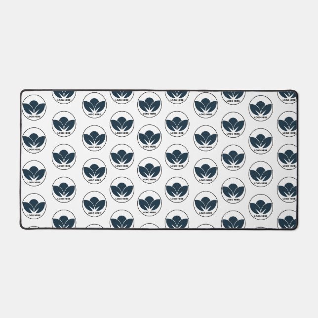 Personalise Your Desk: Black Custom Logo Desk Mat (Front)