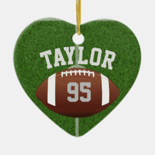 Personalise Your Football player Name and Number Ceramic Tree Decoration