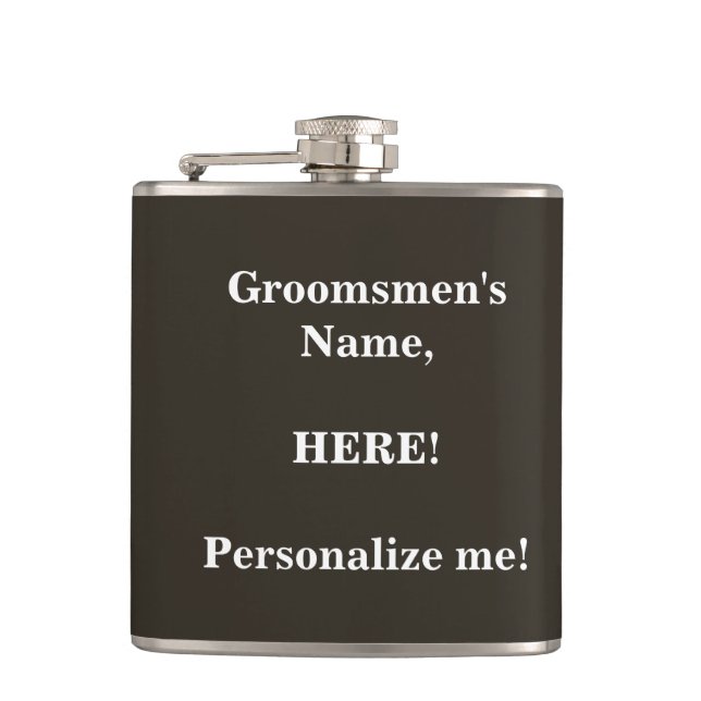 Personalise your groomsmen's hip flask (Front)