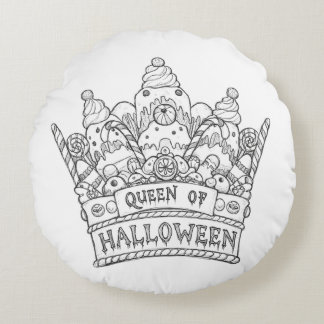 Personalise Your Halloween Crown Design- add your Round Cushion