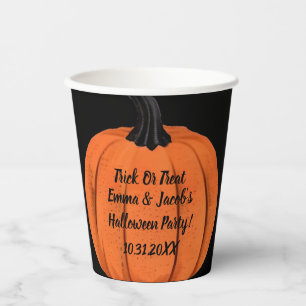 Personalise Your Halloween Party Pumpkin Paper Cups