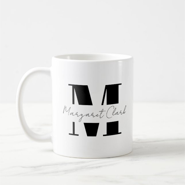 Personalise Your Initial & Name with Calligraphy Coffee Mug (Left)