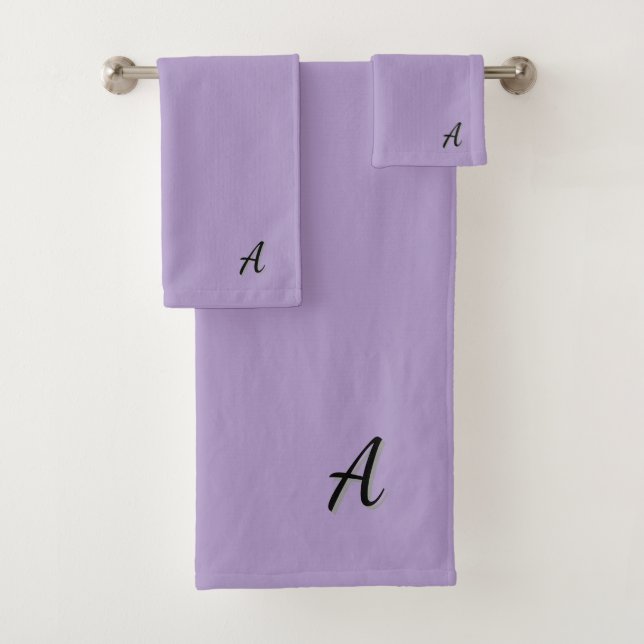 Personalise Your Initial(s) Lavender  Bath Towel Set (Insitu)