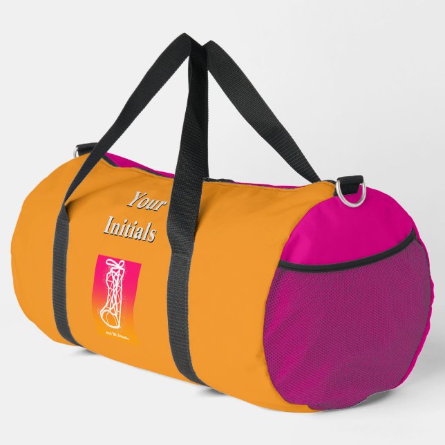 Personalise Your Initials Orange HighTop Sneakers Duffle Bag (Right Corner)