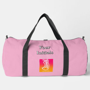 Personalise Your Initials Pink High Top Sneakers Duffle Bag