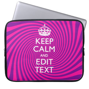 Personalise Your Keep Calm and Gift Hot Pink Twist Laptop Sleeve