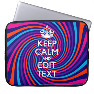 Personalise Your Keep Calm and Multicolored Swirl Laptop Sleeve