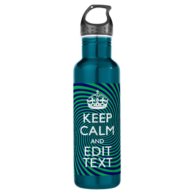 Personalise Your Keep Calm and with a Twist 710 Ml Water Bottle (Front)