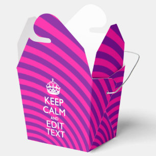 Personalise Your Keep Calm Saying on Pink Swirl Favour Box