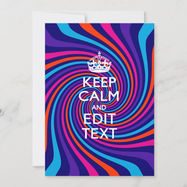 Personalise Your Keep Calm Text on Multicolored (Front)