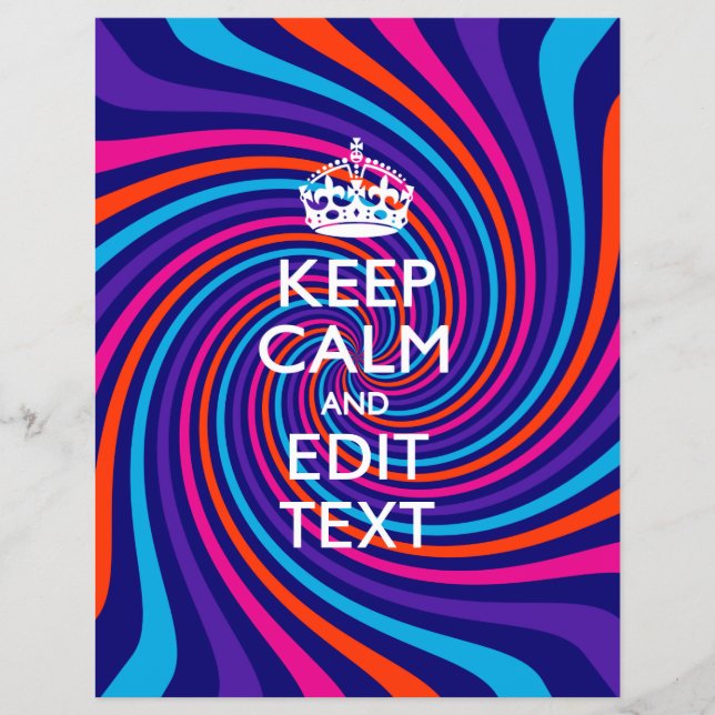 Personalise Your Keep Calm Text on Multicolored Flyer (Front)
