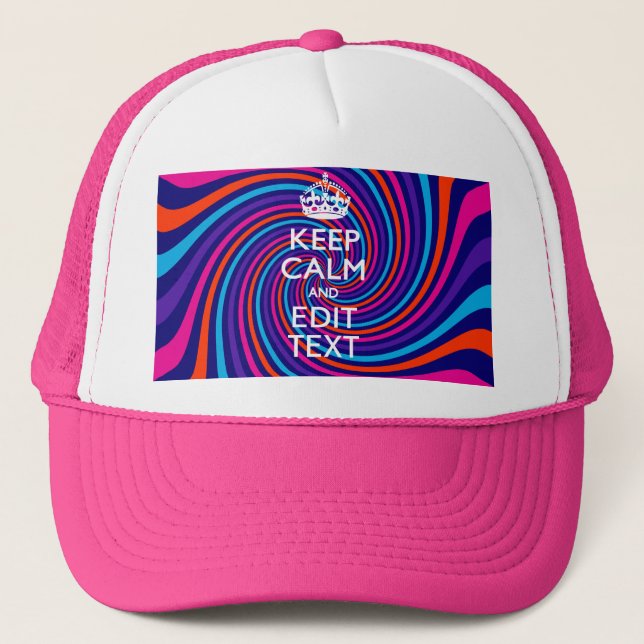 Personalise Your Keep Calm Text on Multicolored Trucker Hat (Front)