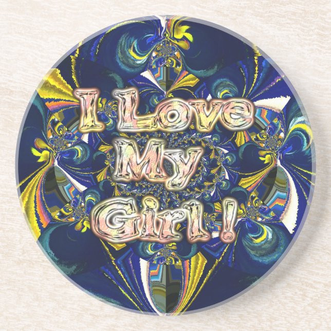 Personalise Your Love Infinity: I Love my Girl Coaster (Front)