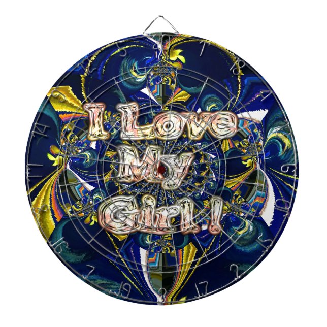 Personalise Your Love Infinity: I Love my Girl Dartboard (Front)