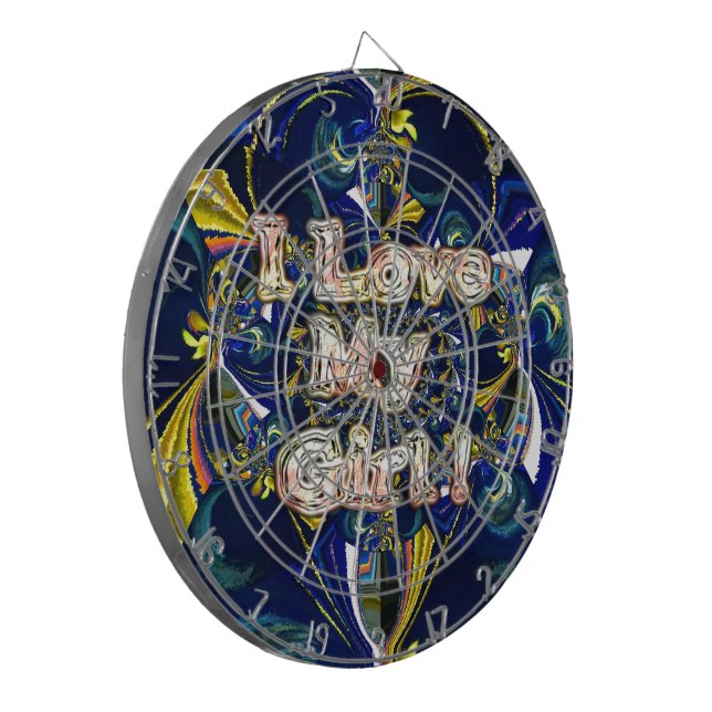 Personalise Your Love Infinity: I Love my Girl Dartboard (Front Left)