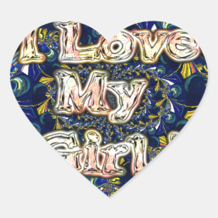 Personalise Your Love Infinity: I Love my Girl Heart Sticker