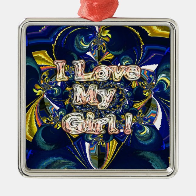 Personalise Your Love Infinity: I Love my Girl Metal Tree Decoration (Front)
