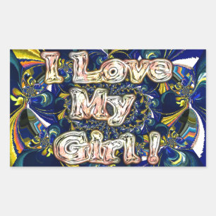 Personalise Your Love Infinity: I Love my Girl Rectangular Sticker