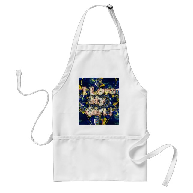 Personalise Your Love Infinity: I Love my Girl Standard Apron (Front)