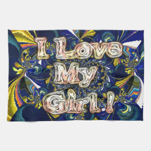 Personalise Your Love Infinity: I Love my Girl Tea Towel
