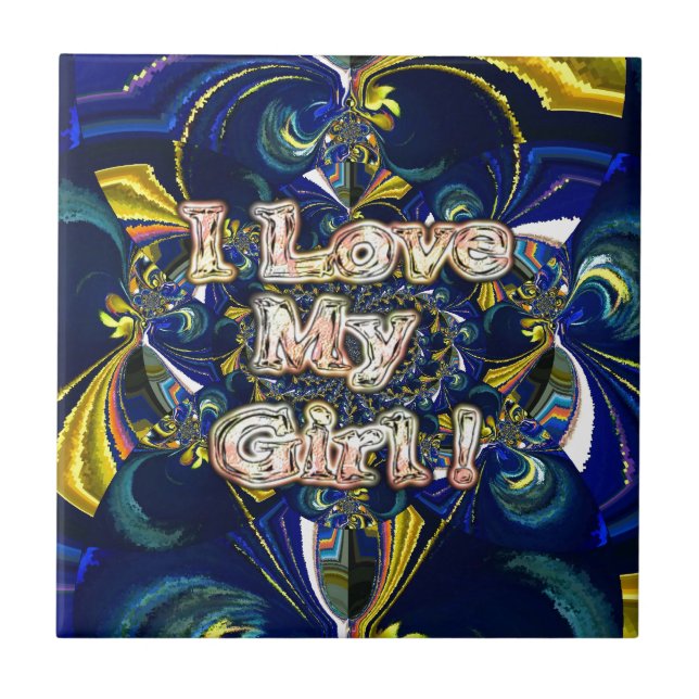 Personalise Your Love Infinity: I Love my Girl Tile (Front)