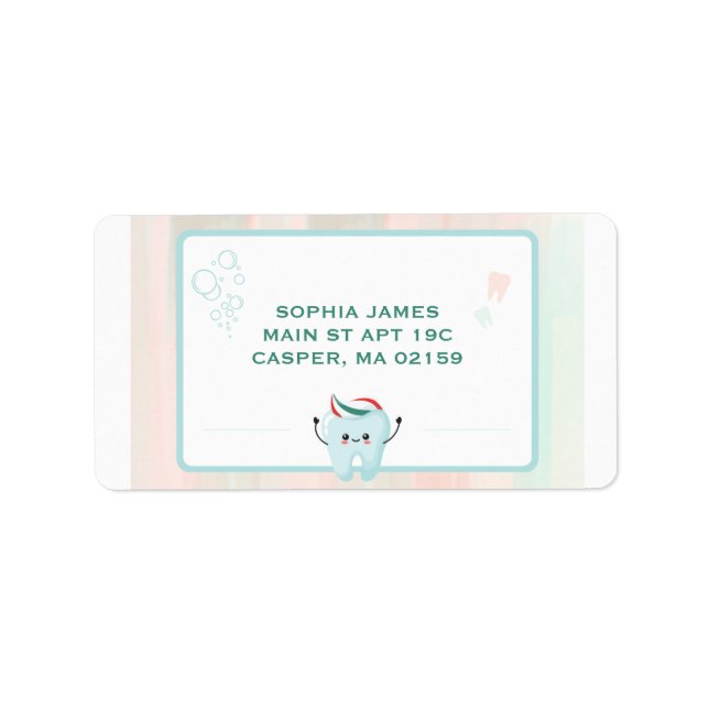 Personalise Your Mail with a Funny Teeth Cartoon Label (Front)