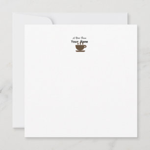 Personalise: Your Name Coffee Cup Flat Note Card