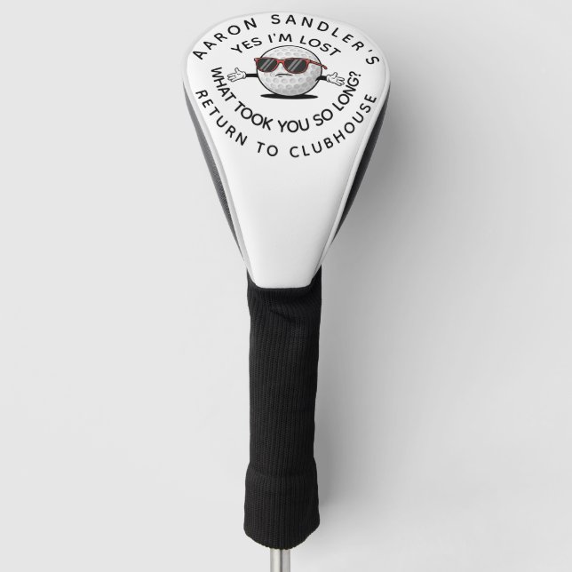 Personalise Your Name Funny Lost Golf Ball Head Cover (Front)