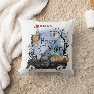 Personalise Your Name Halloween Scary Night Cushion