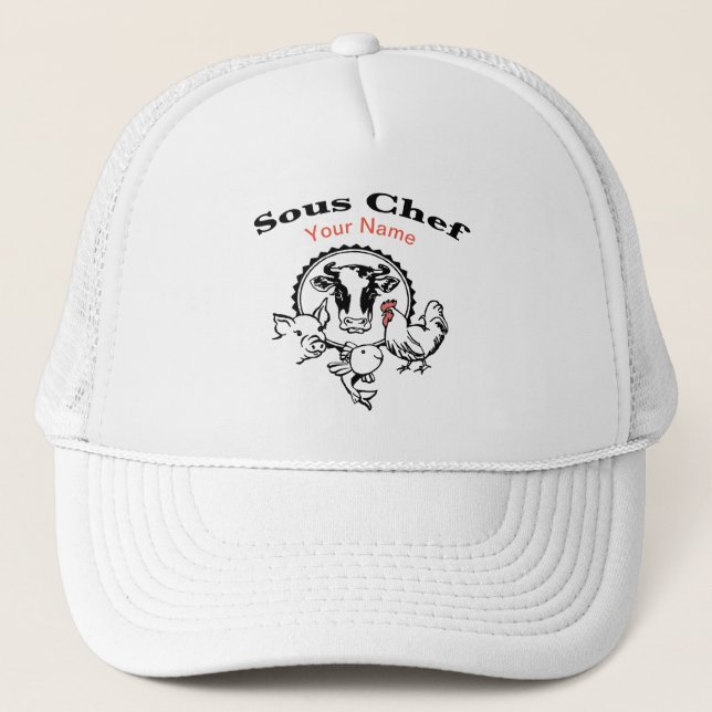 Personalise Your Name Sous Chef hat (Front)