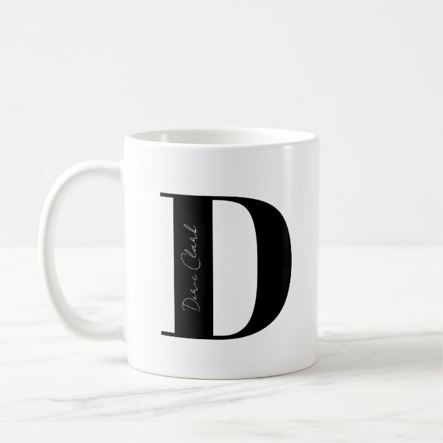Personalise Your Name Start with D Coffee Mug (Left)