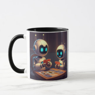 Personalise Your Name Text Robot Card Game Mug