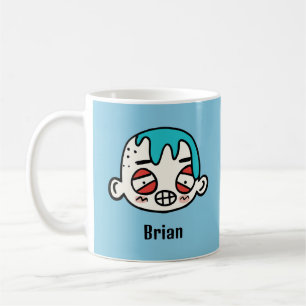 Personalise Your Name with a Funny Cartoon Face Coffee Mug
