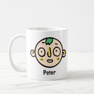 Personalise Your Name with a Funny Cartoon Face Coffee Mug