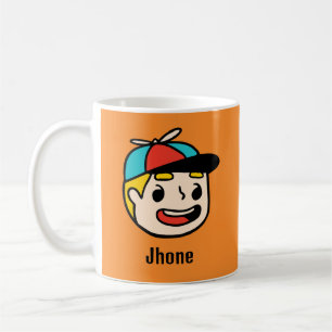 Personalise Your Name with a Funny Cartoon Face Coffee Mug