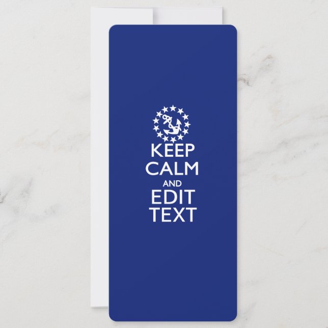 Personalise Your Nautical Keep Calm And Edit Text (Front)