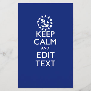 Personalise Your Nautical Keep Calm And Edit Text Flyer