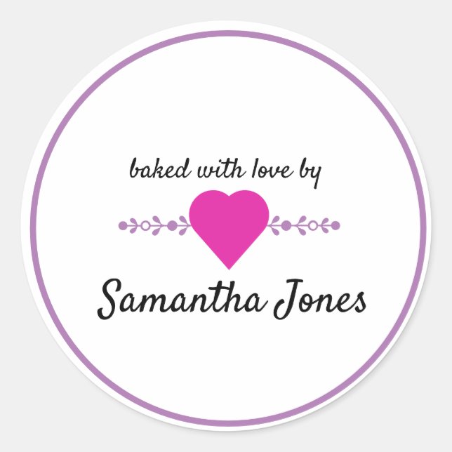 Personalise your own baked by sticker (Front)