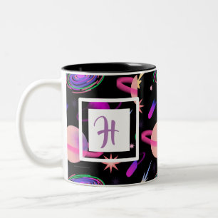 Personalise Your Own Colourful Galaxy Two-Tone Coffee Mug
