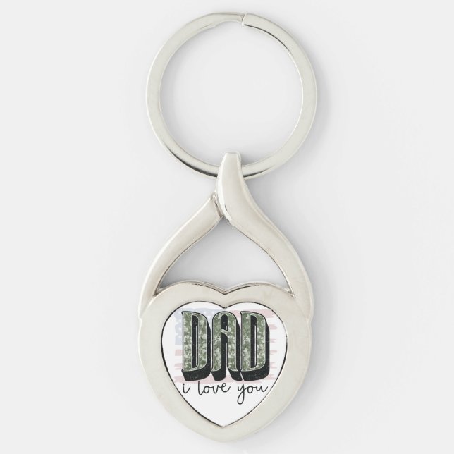 Personalise Your Own Custom Made Dad I Love You on Key Ring (Front)