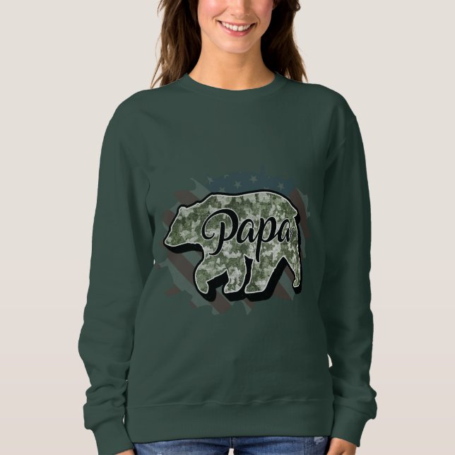 Personalise Your Own Custom Made Design Papa Bear  Sweatshirt (Front)