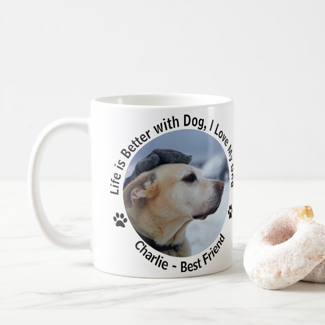 Personalise Your Own Custom Made Design Pet Photo  Coffee Mug (With Donut)