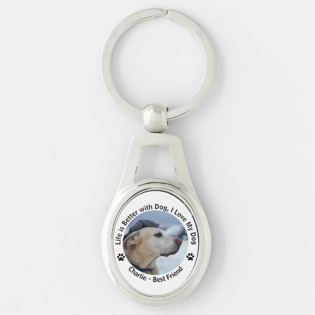 Personalise Your Own Custom Made Design Pet Photo  Key Ring (Front)