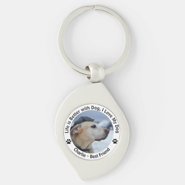 Personalise Your Own Custom Made Design Pet Photo  Key Ring (Front)