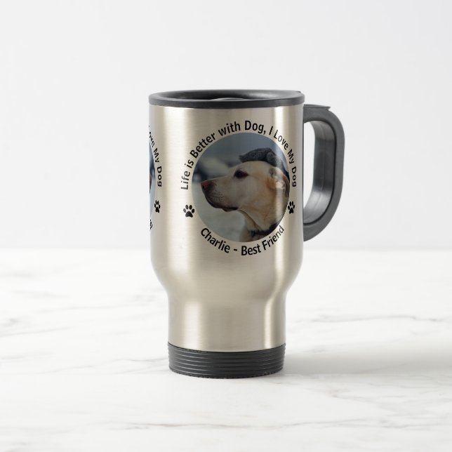 Personalise Your Own Custom Made Design Pet Photo  Travel Mug (Front Right)