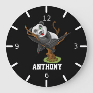 Personalise Your Own Cute Baby Panda Large Clock