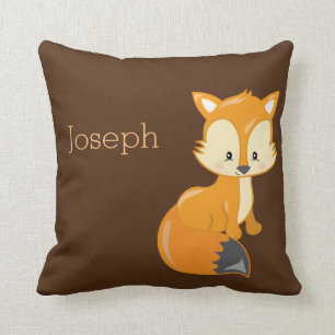 Personalise Your Own Cute Woodland Baby Fox Cushion