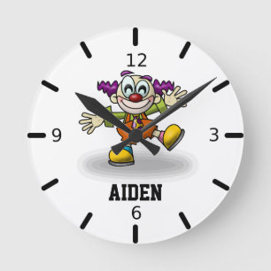 Personalise Your Own Funny Clown Round Clock