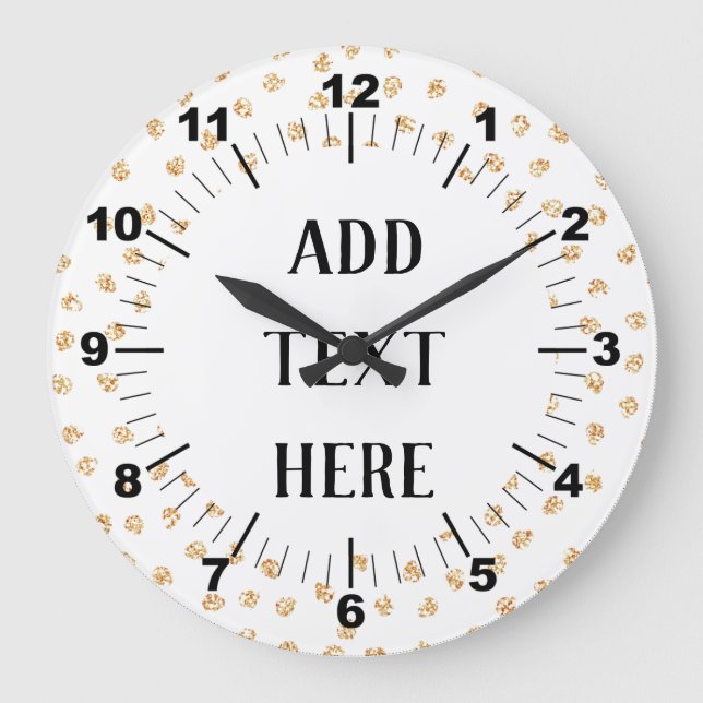 Personalise Your Own Gold Dots Large Clock (Front)