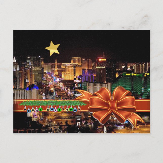 Personalise your own Las Vegas Christmas Postcard (Front)